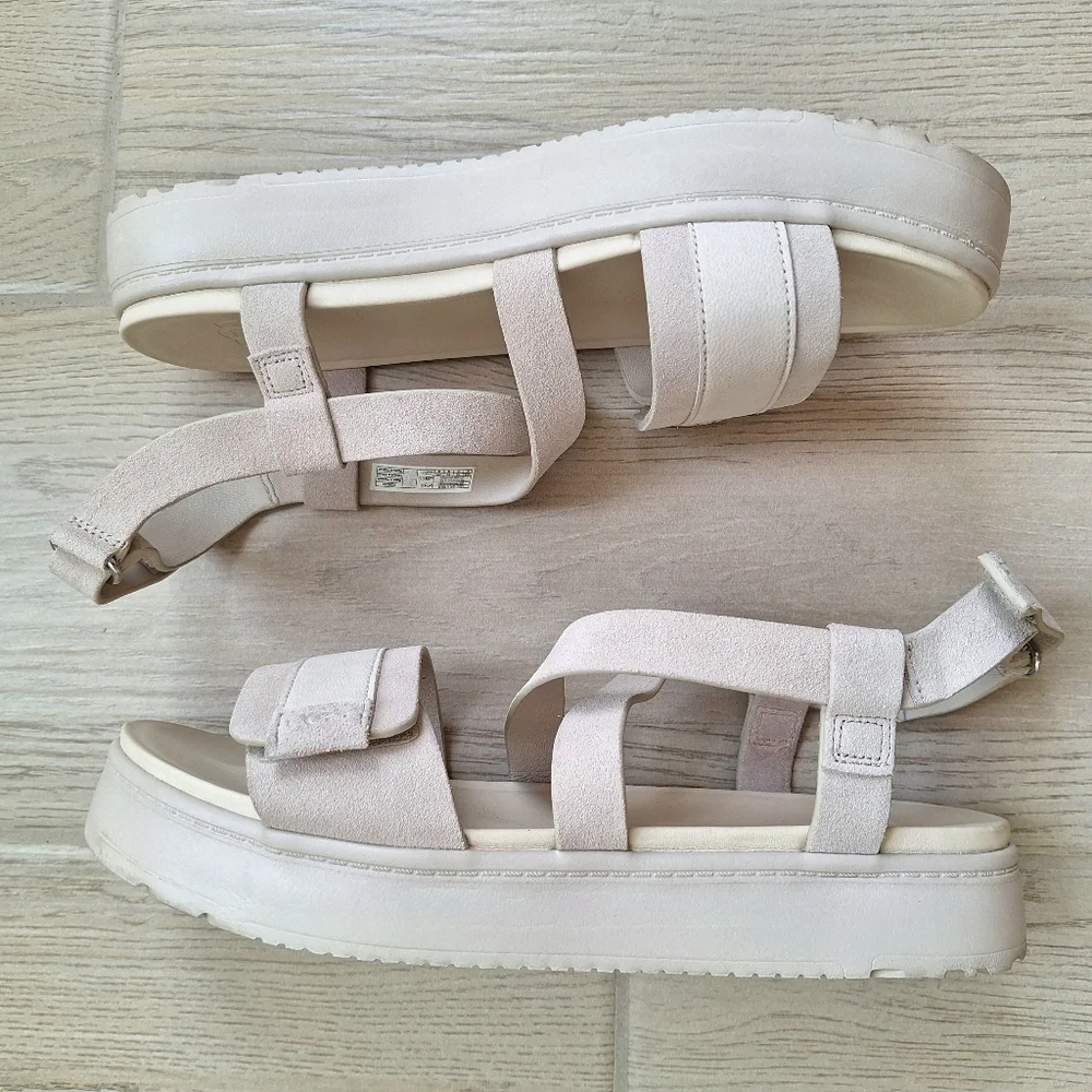 UGG Zayne Ankle Strap II women's Cream Adjustable Strap Platform Sandals Size 11